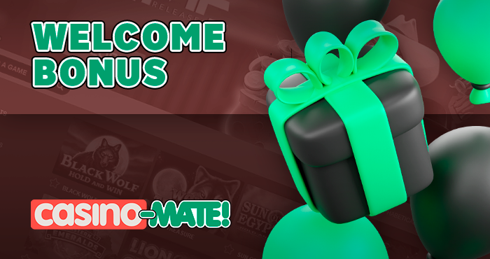 Welcome bonus divided into 4 parts from Casino Mate - details about the bonus for new players