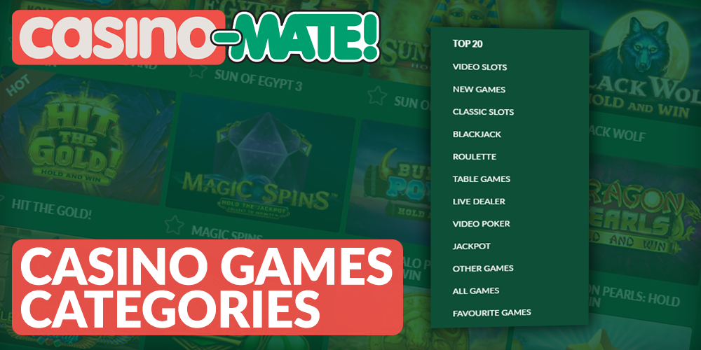 Casino Mate Game Categories