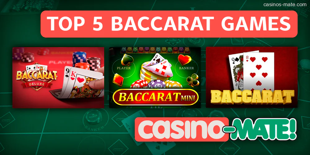 A selection of the best baccarat games at Casino Mate - five baccarat games for Australians