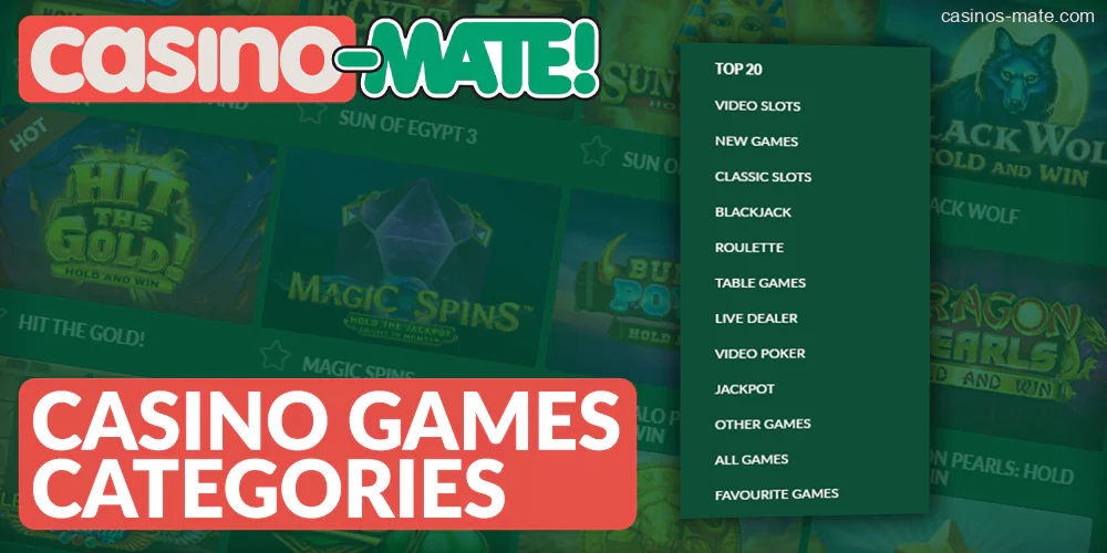 Casino Mate Game Categories