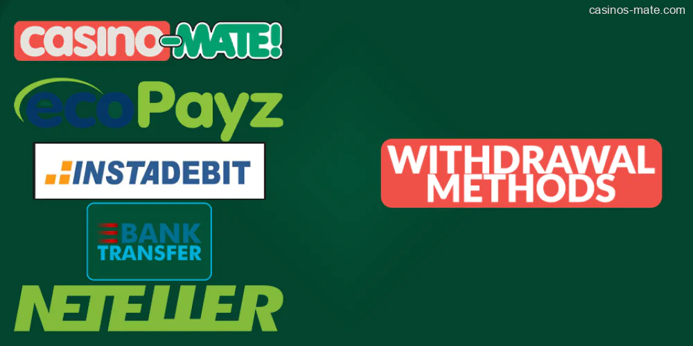 available Casino-Mate withdrawal options