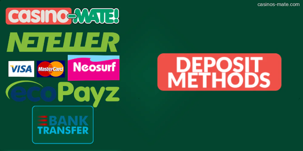 available Mate Casino Deposit methods